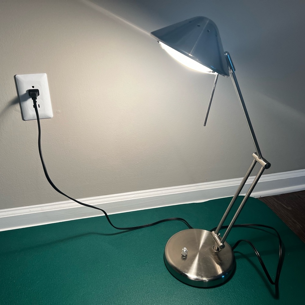 Silver traditional desk lamp